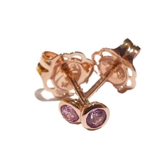 PINK SAPPHIRE BEZEL STUDS