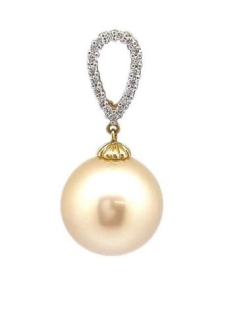 13mmGS/S18ct PEND.SLIDR,0.14ct