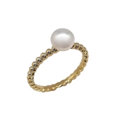 S/S KESHI 9KYG BEAD RING